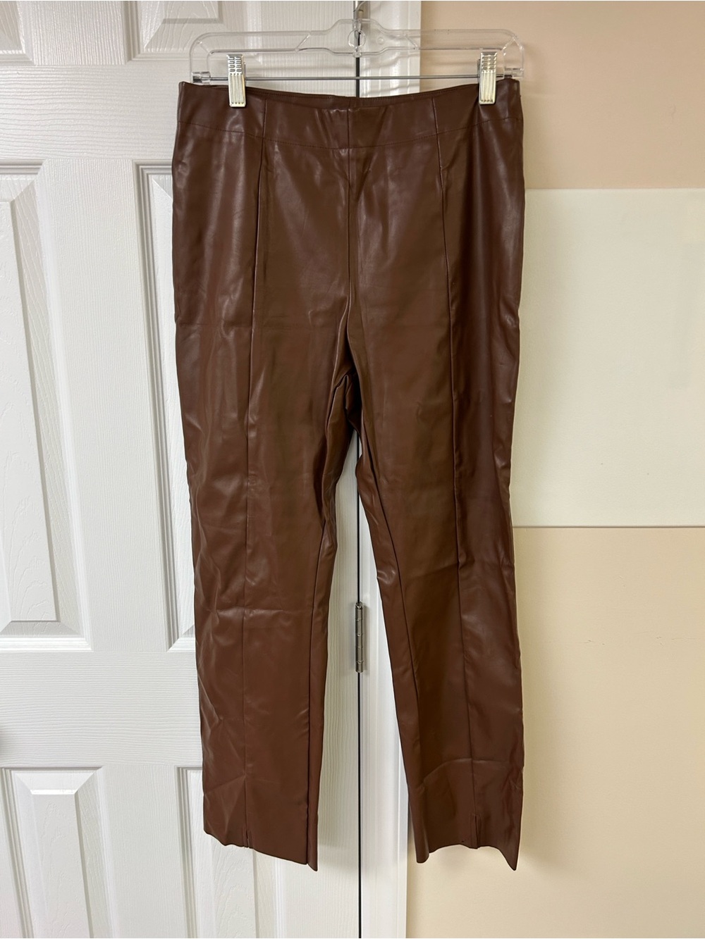 SBetro Faux Leather Straight Leg Pants